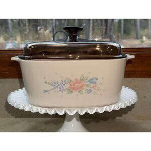 Corningware “Symphony” A-5-B 5QT Square Casserole Dish w/ Pyrex Fireside Lid